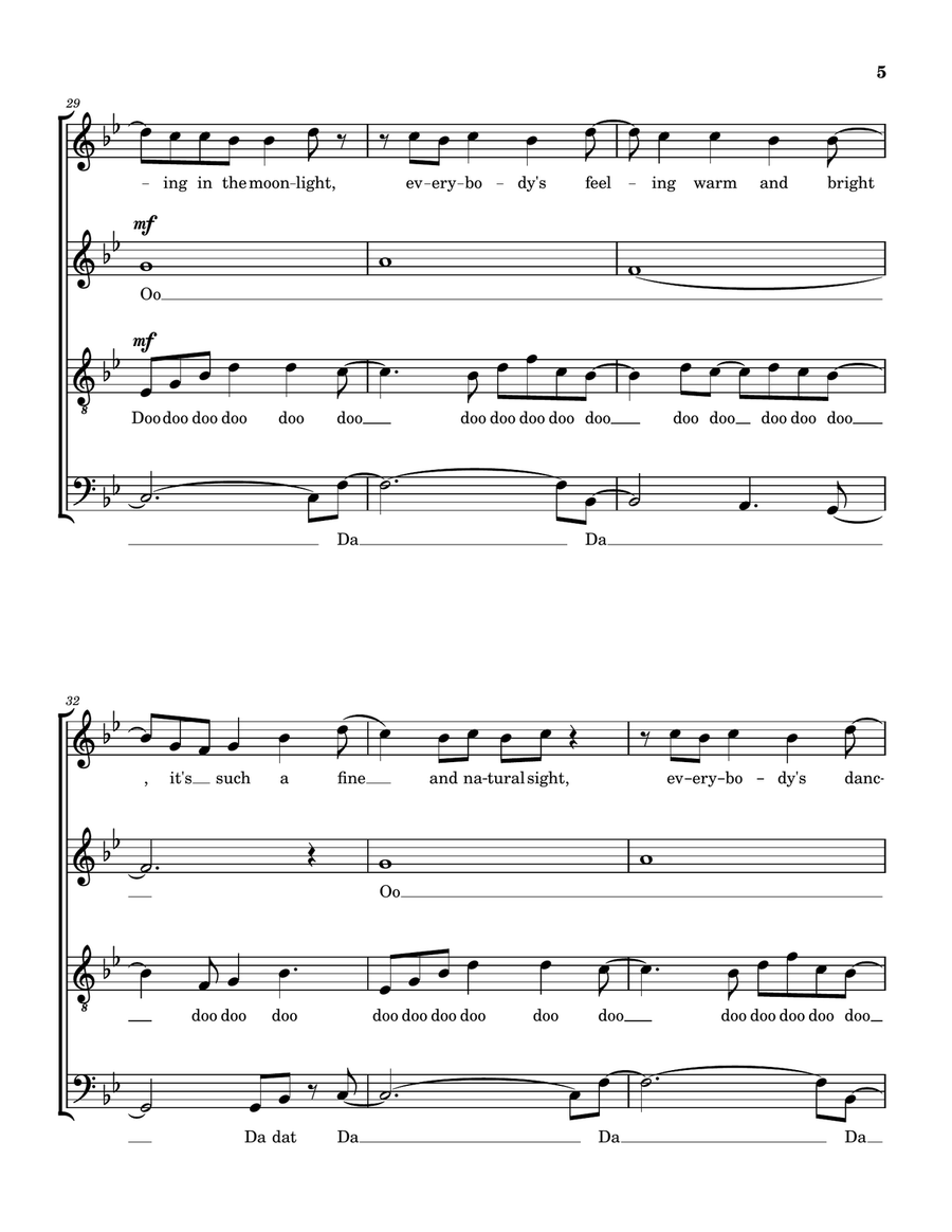 Dancing In The Moonlight Dancing In The Moonlight 4-Part scores gallery preview page 5