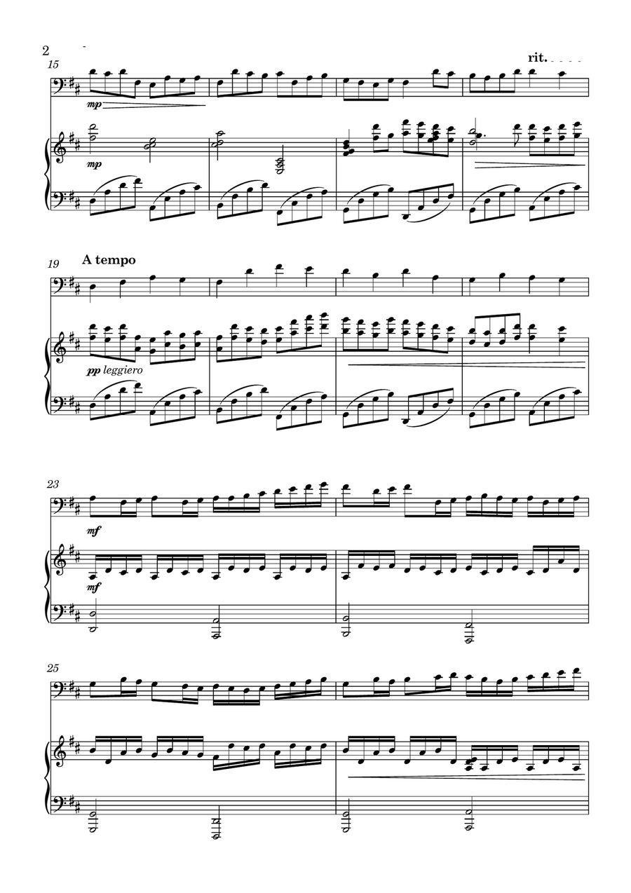 Canon in D for Cello and Piano (Intermediate) Piano scores gallery preview page 2