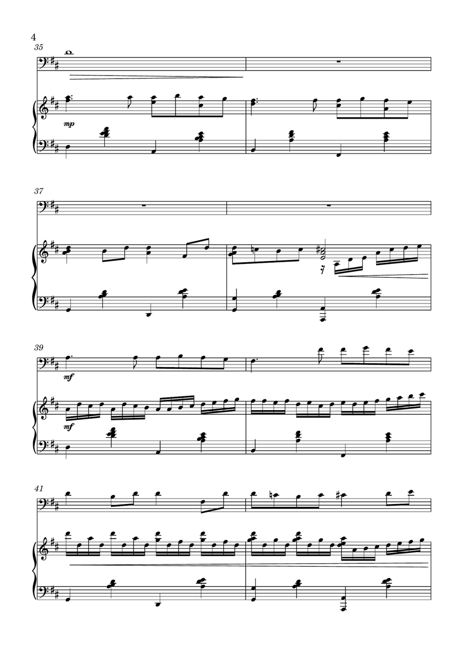 Canon in D for Cello and Piano (Intermediate) Piano scores gallery preview page 4