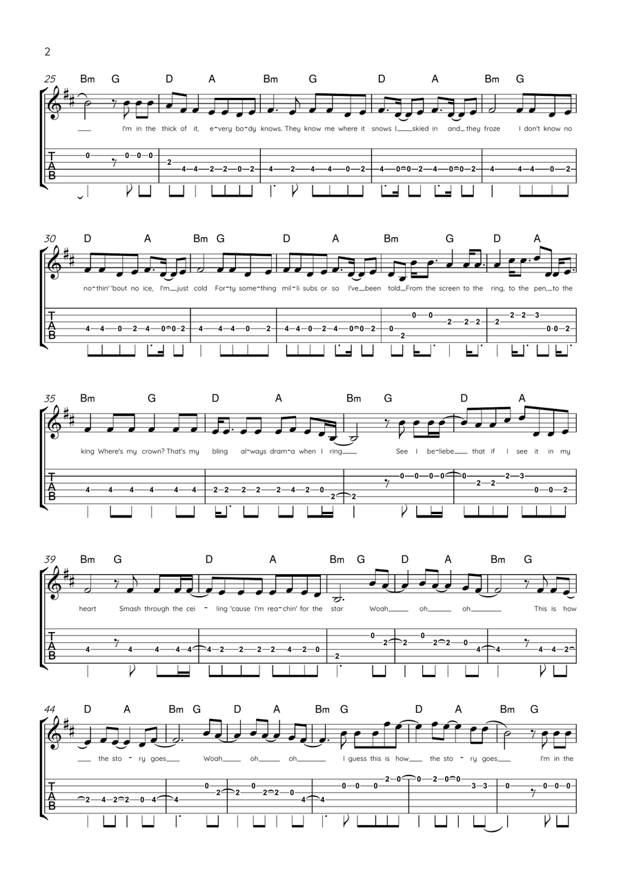 Thick Of It Thick Of It Acoustic Guitar scores gallery preview page 2