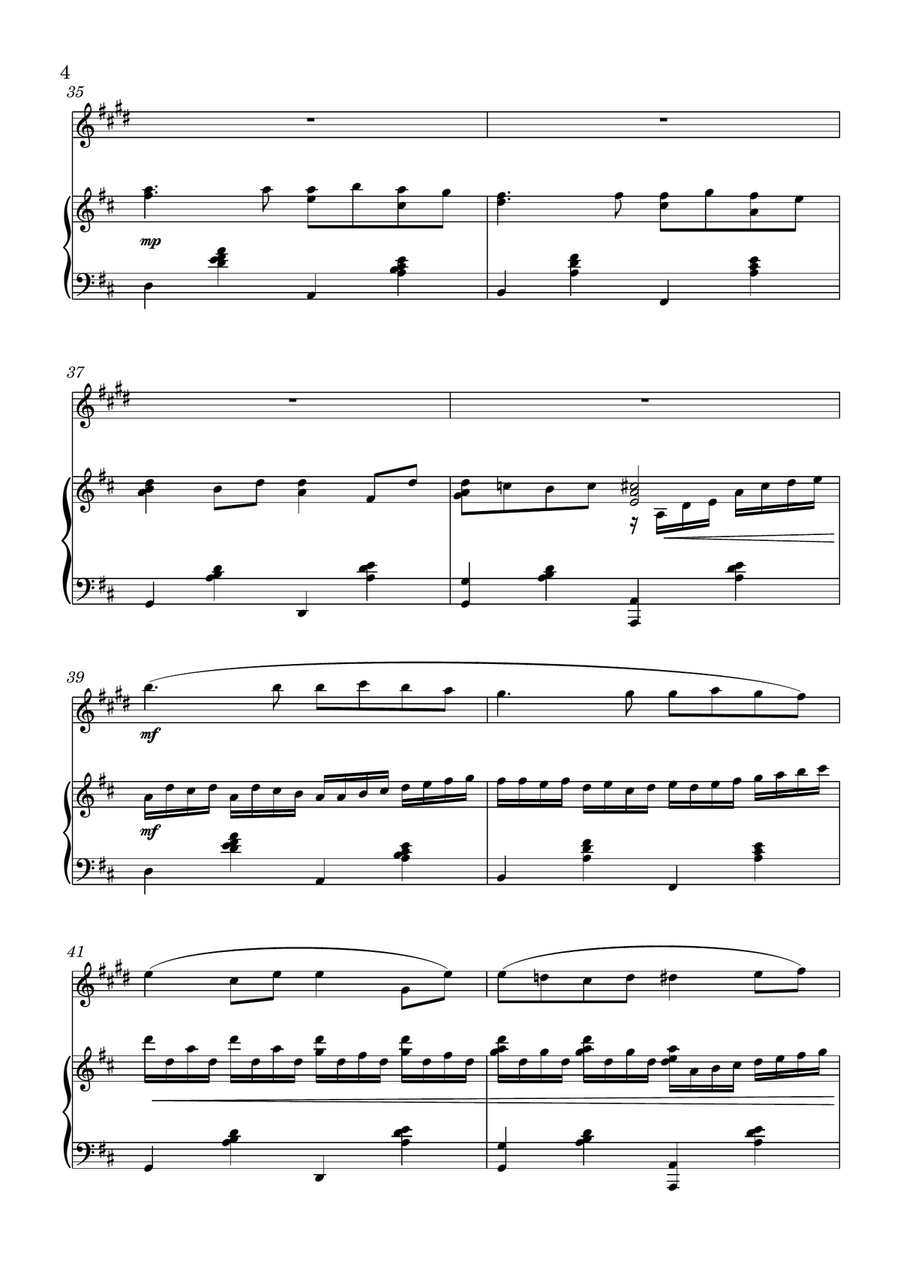 Canon in D for Clarinet and Piano (Easy-Intermediate) B-Flat Clarinet scores gallery preview page 4