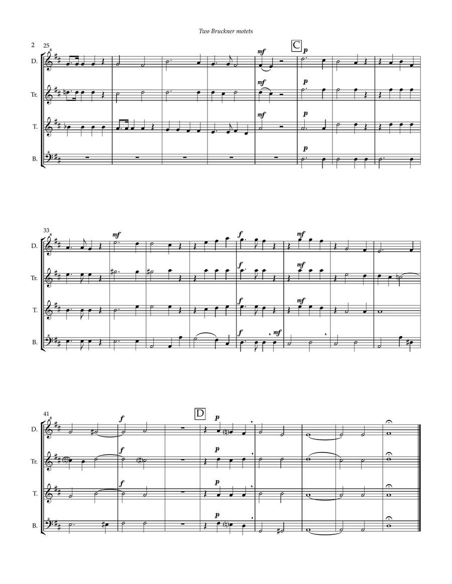 Two Bruckner Motets for recorder quartet Soprano Recorder scores gallery preview page 4