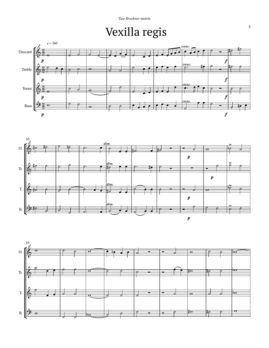Two Bruckner Motets for recorder quartet Soprano Recorder scores gallery preview page 5