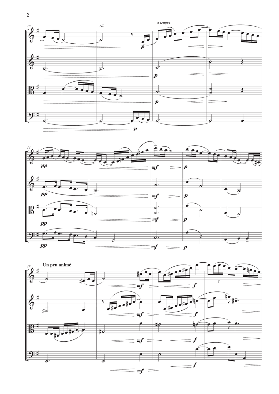 La Fille Aux Cheveux De Lin for String Quartet String Quartet scores gallery preview page 4