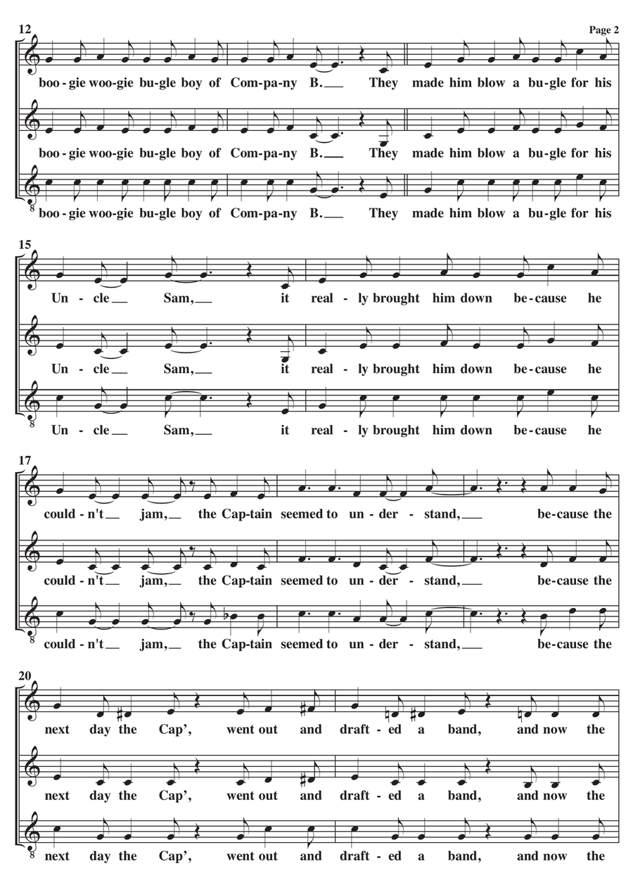 Boogie Woogie Bugle Boy SAT scores gallery preview page 2