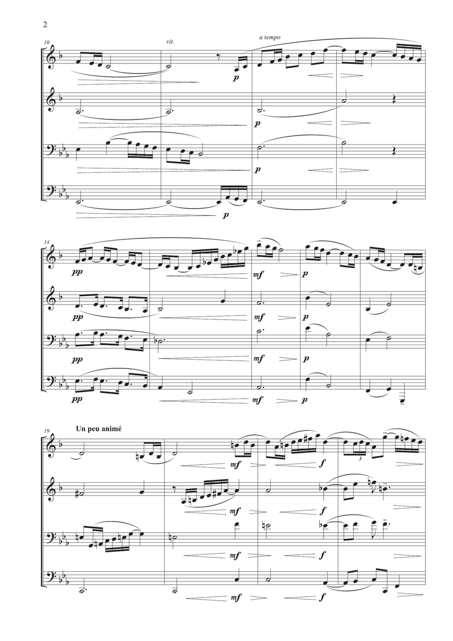 La Fille Aux Cheveux De Lin for Brass Quartet Brass Quartet scores gallery preview page 4