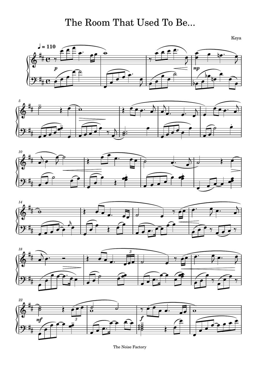 The Room That Used To Be The Room That Used To Be Piano Solo scores gallery preview page 1