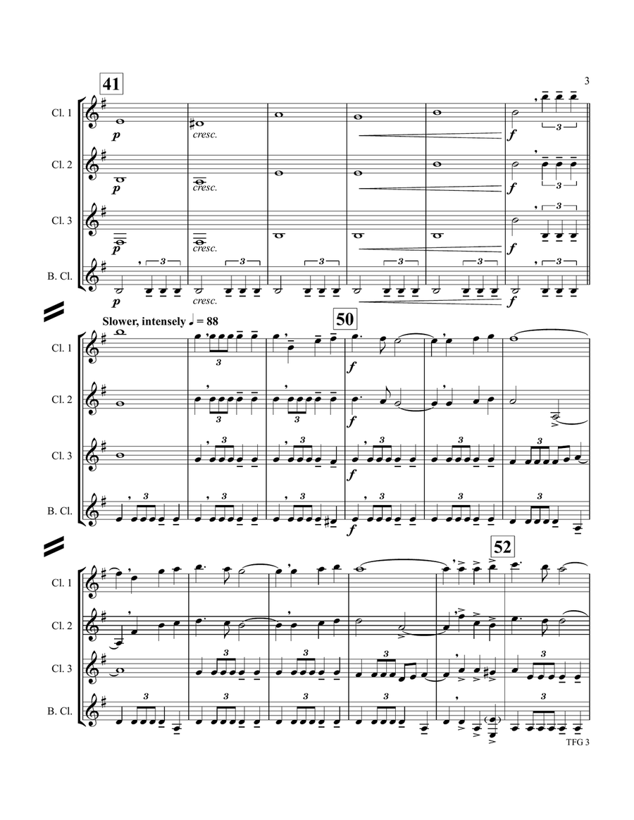Gladiator Main Theme Clarinet Quartet scores gallery preview page 4