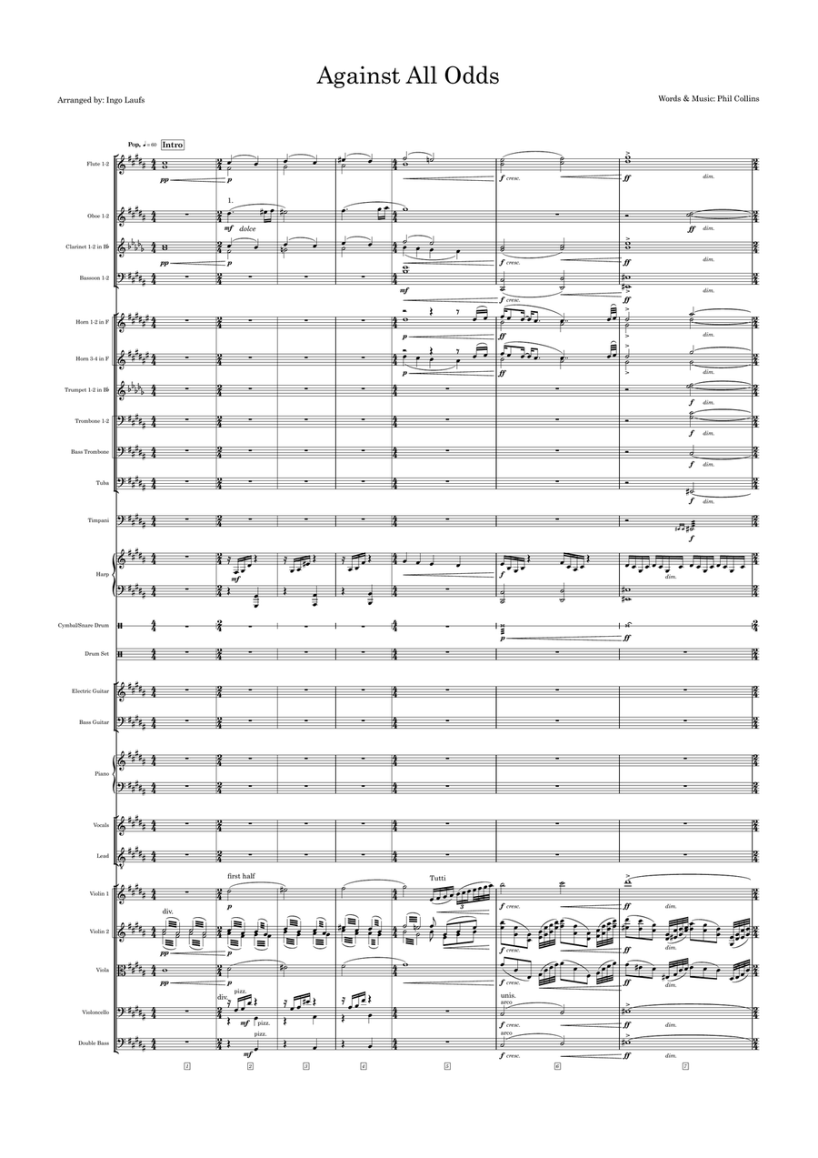 Against All Odds (Take A Look At Me Now) Full Orchestra scores gallery preview page 3