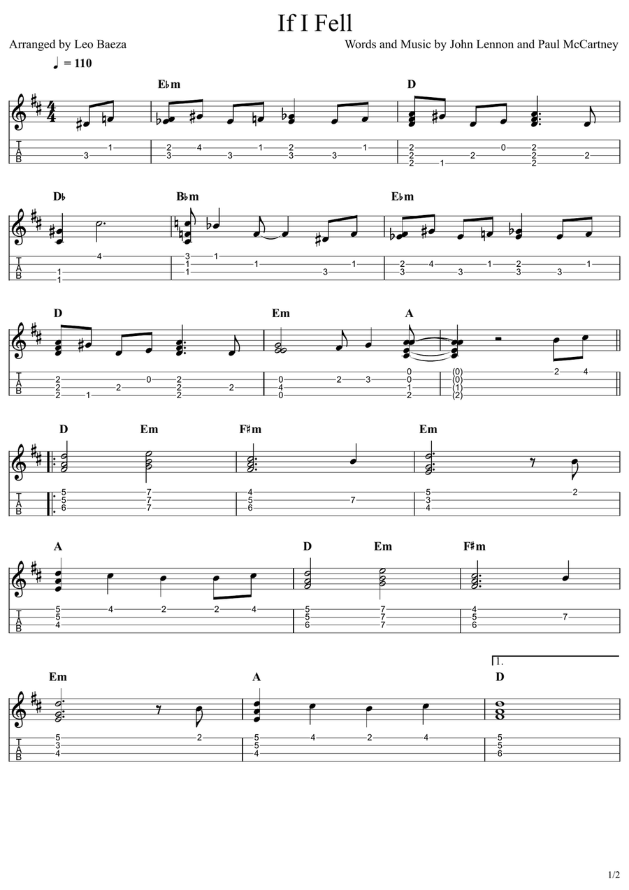 If I Fell If I Fell Ukulele scores gallery preview page 1