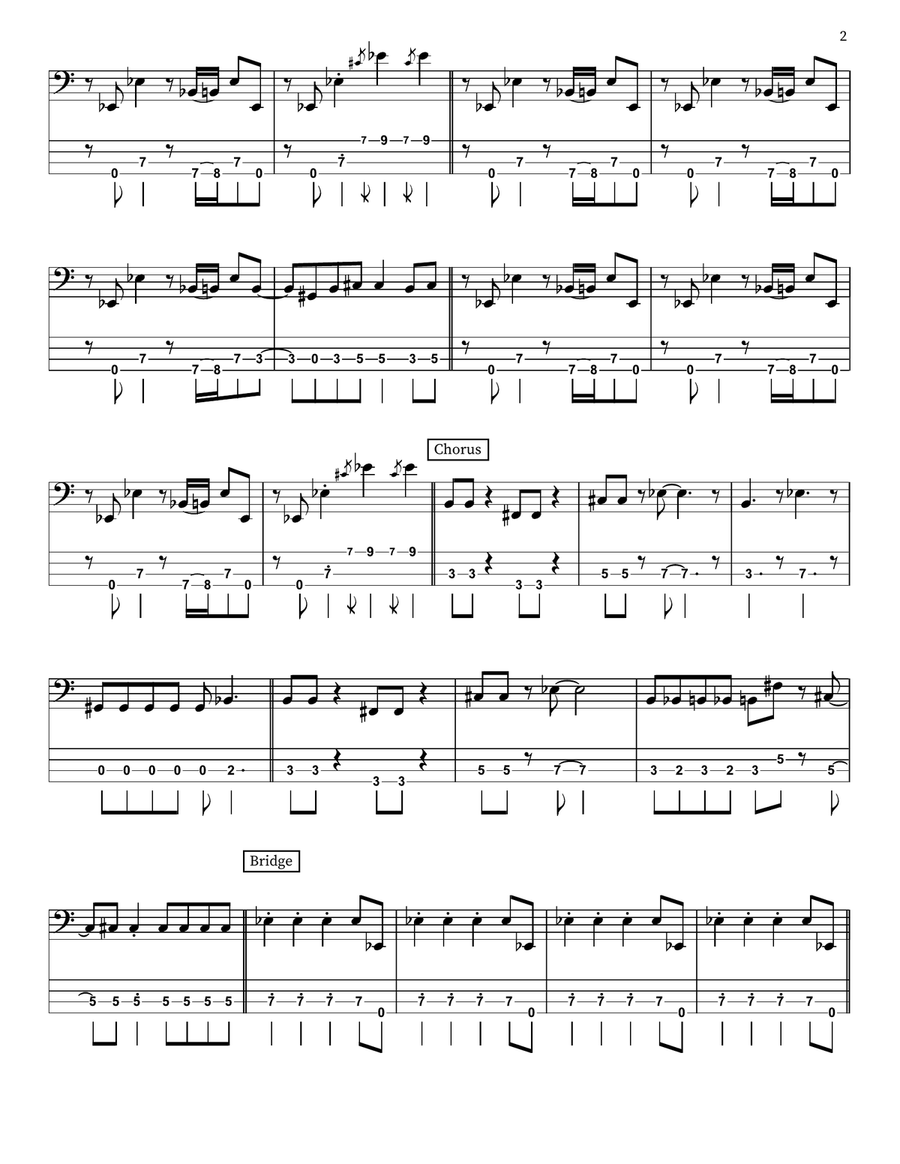 God Of Thunder God Of Thunder Bass Guitar scores gallery preview page 2