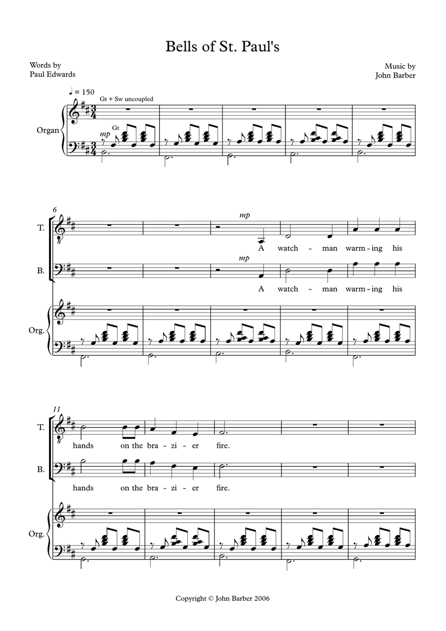 Bells of St. Paul's Divisi scores gallery preview page 1