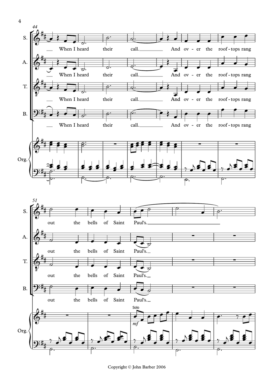 Bells of St. Paul's Divisi scores gallery preview page 4