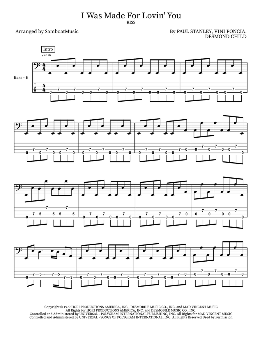 I Was Made For Lovin' You Acoustic Guitar scores gallery preview page 1