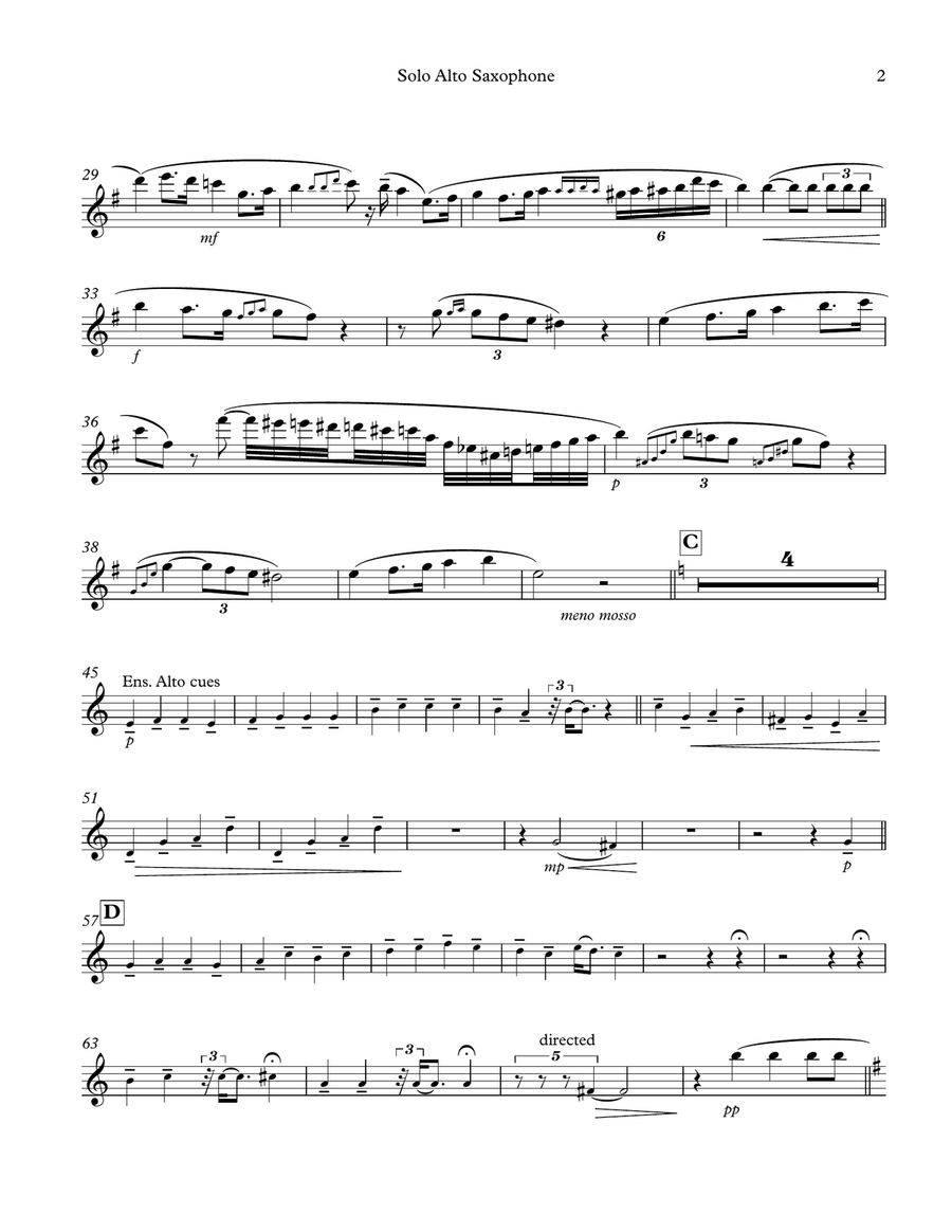 Nocturne in G Minor arranged for Wind Ensemble and Solo Alto Saxophone - Solo part only Chamber Music scores gallery preview page 2
