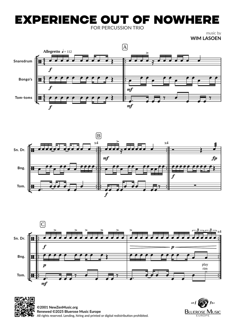 EXPERIENCE OUT OF NOWHERE Percussion Ensemble scores gallery preview page 5