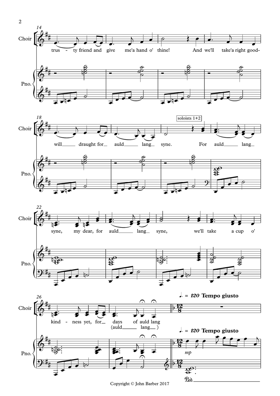 Auld lang syne 2-Part scores gallery preview page 2