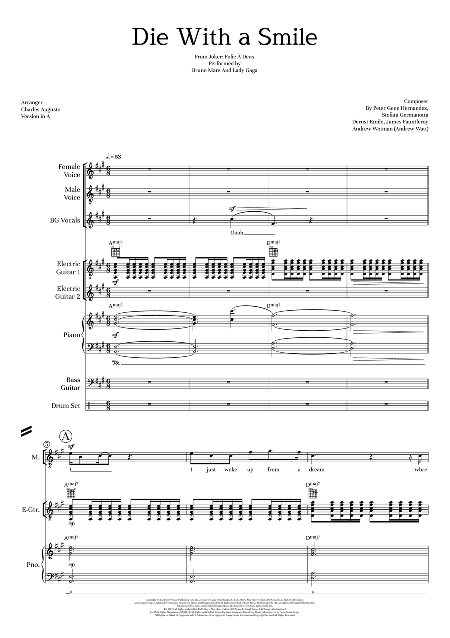 Die With A Smile - Score Only Jazz Ensemble scores gallery preview page 3