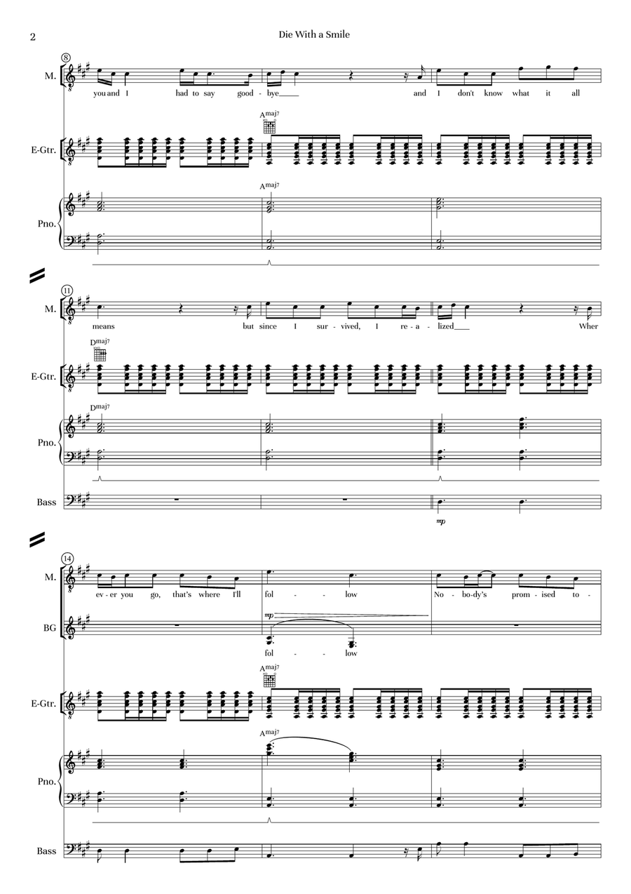 Die With A Smile - Score Only Jazz Ensemble scores gallery preview page 4