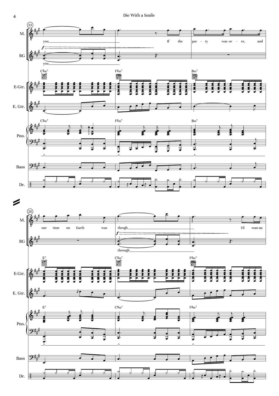 Die With A Smile - Score Only Jazz Ensemble scores gallery preview page 6