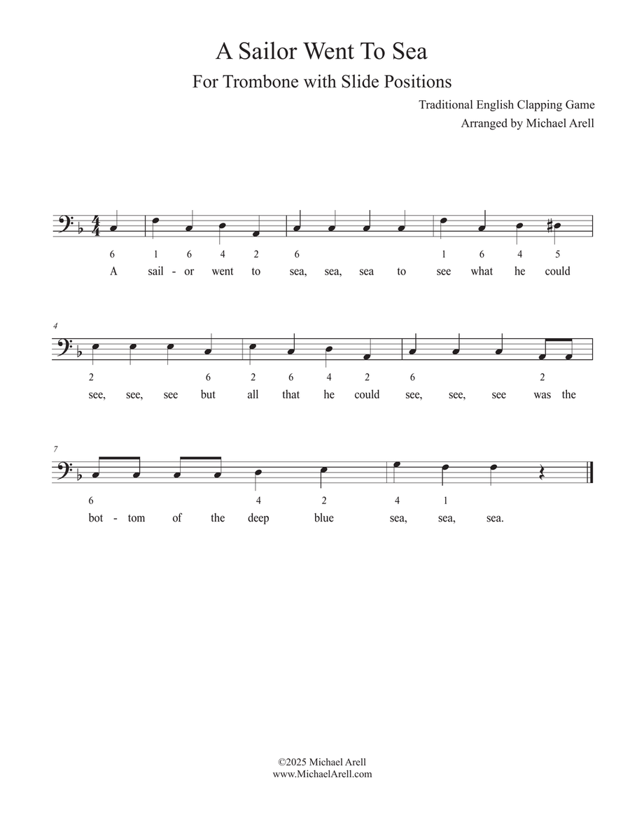 A Sailor Went To Sea for Trombone Bass Trombone scores gallery preview page 2