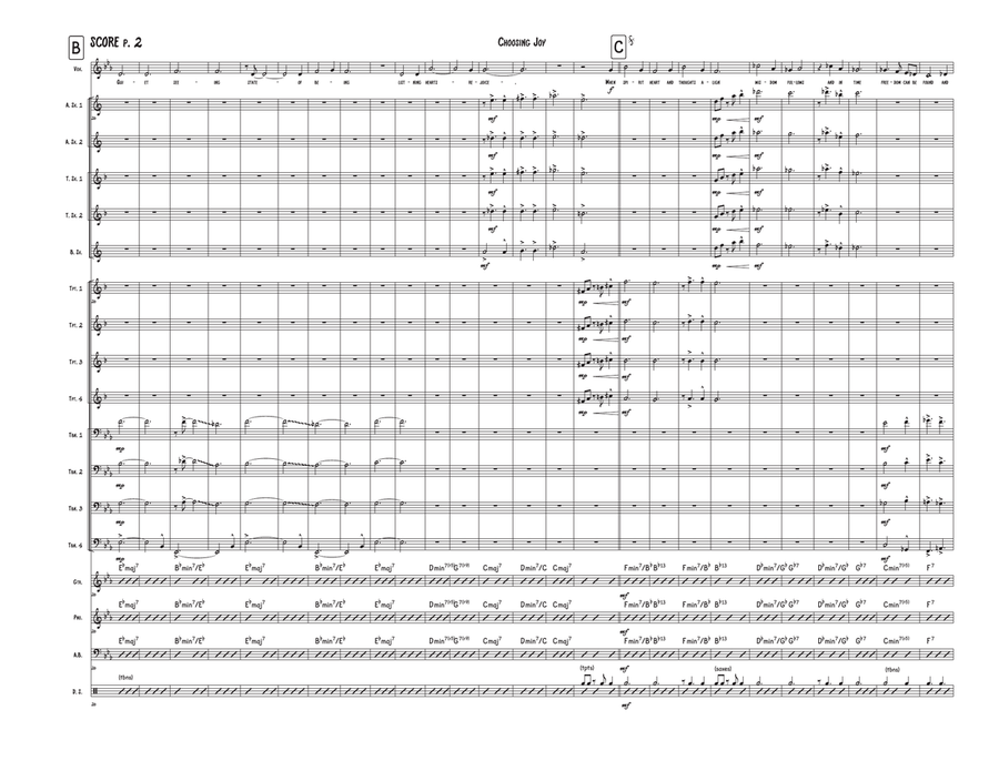 Choosing Joy - Big Band with Vocals Jazz Ensemble scores gallery preview page 2