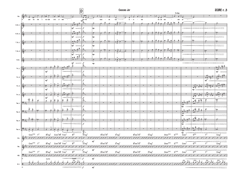 Choosing Joy - Big Band with Vocals Jazz Ensemble scores gallery preview page 3
