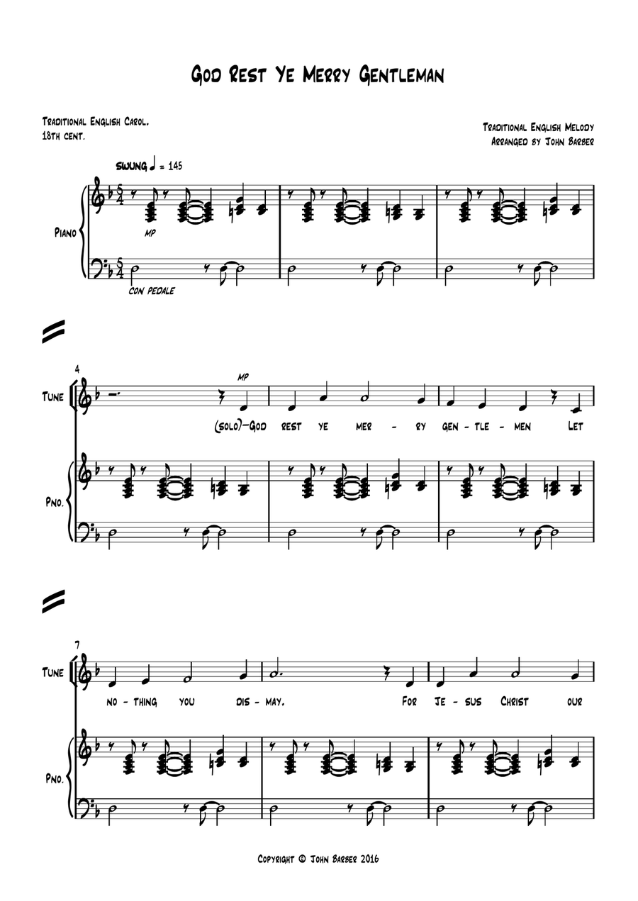 God rest ye merry gentlemen 4-Part scores gallery preview page 1