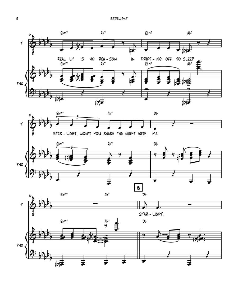 Starlight Piano, Vocal scores gallery preview page 2