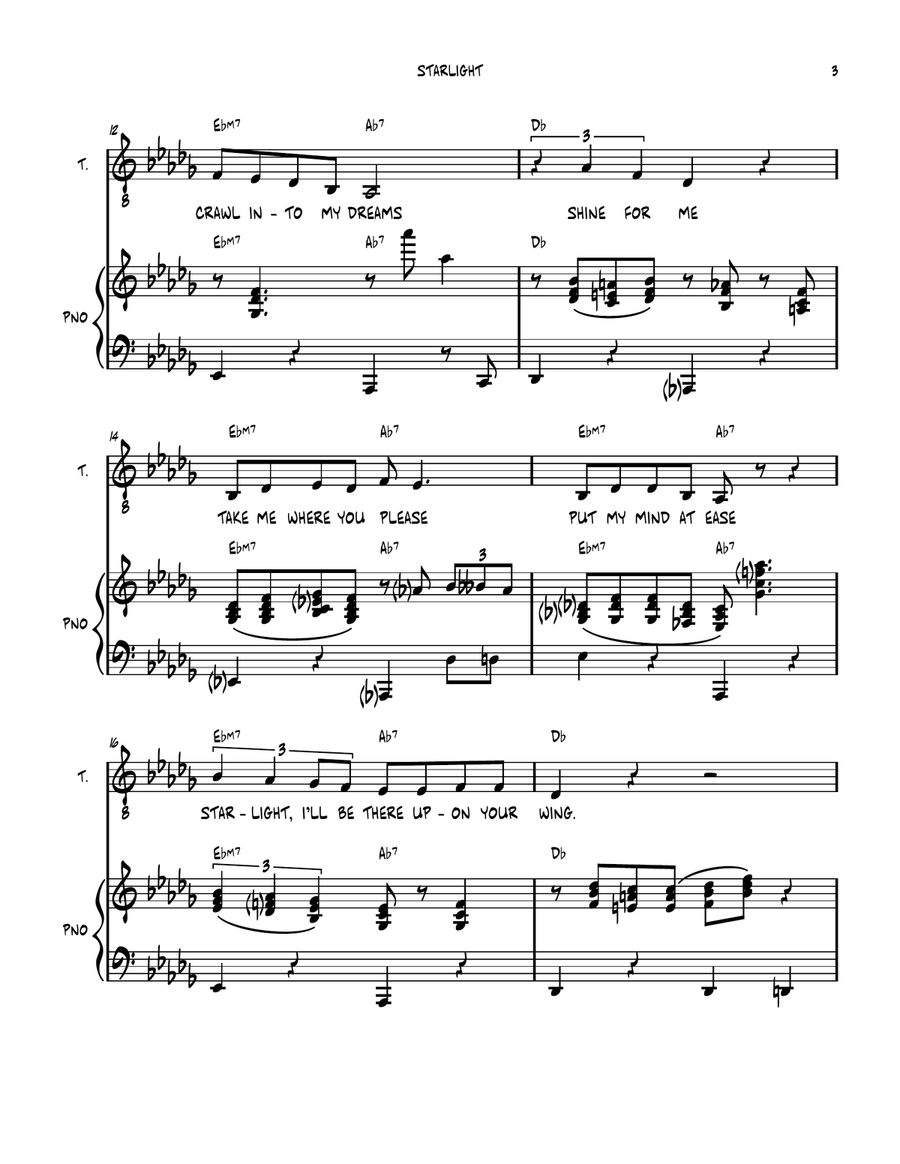 Starlight Piano, Vocal scores gallery preview page 3