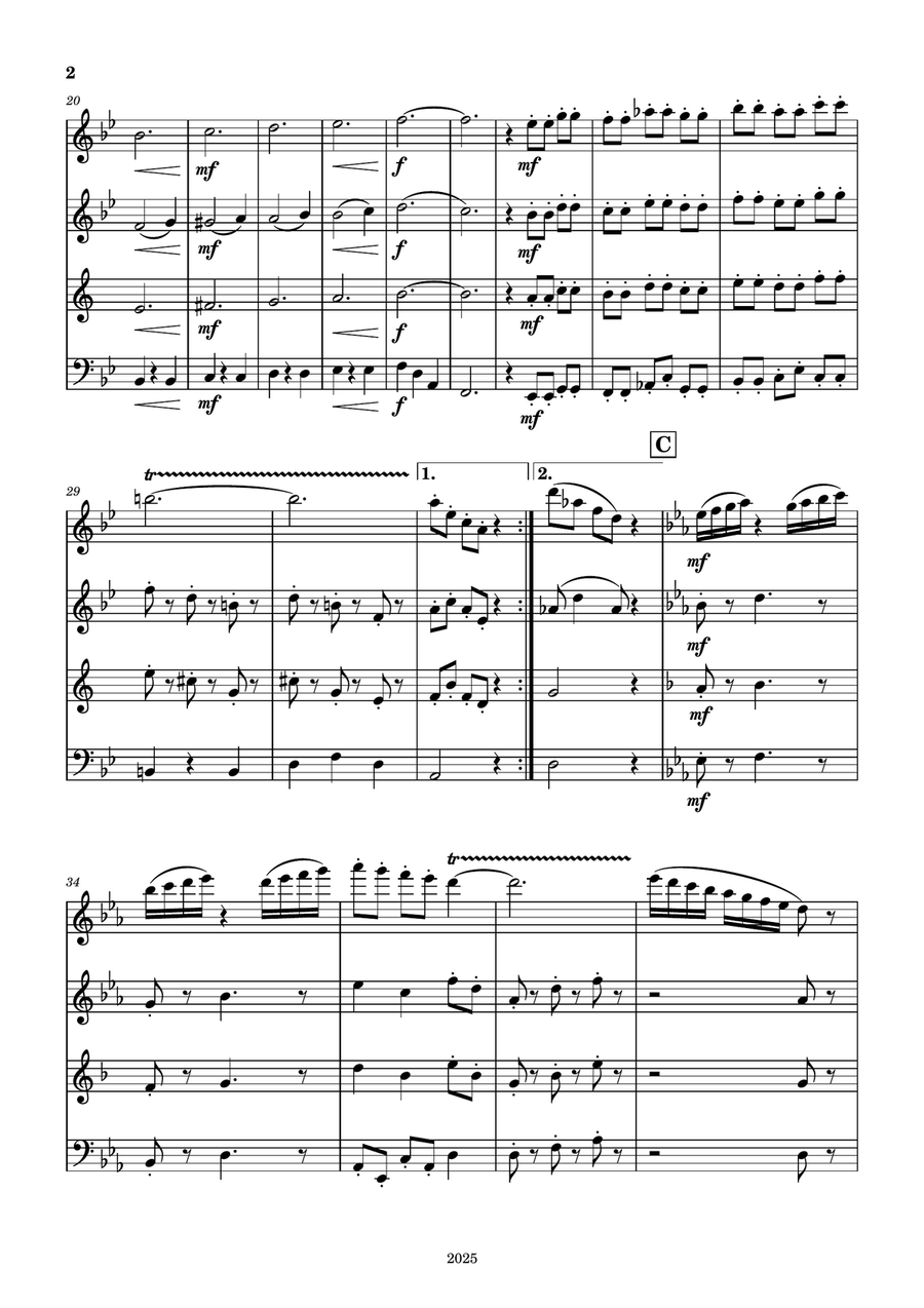 Dancing Butterflies and Bees Woodwind Quartet scores gallery preview page 2