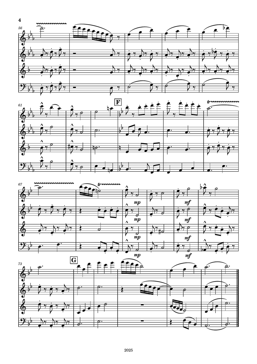 Dancing Butterflies and Bees Woodwind Quartet scores gallery preview page 4