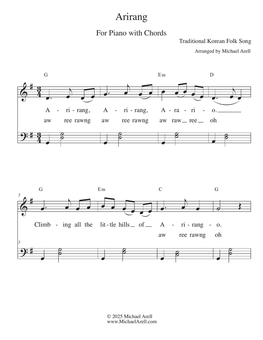 Arirang for Piano Piano Method scores gallery preview page 3