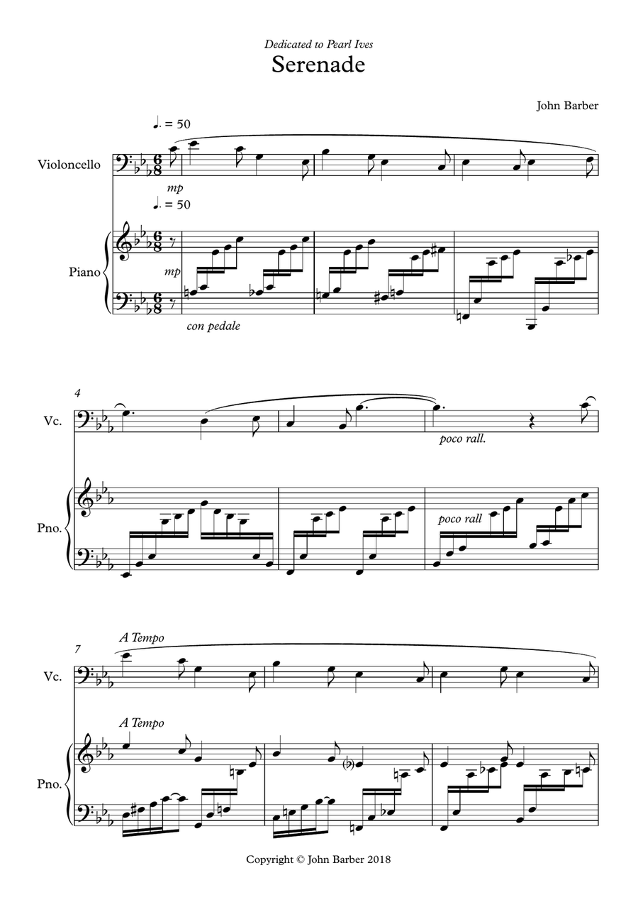 Serenade Serenade Piano scores gallery preview page 1