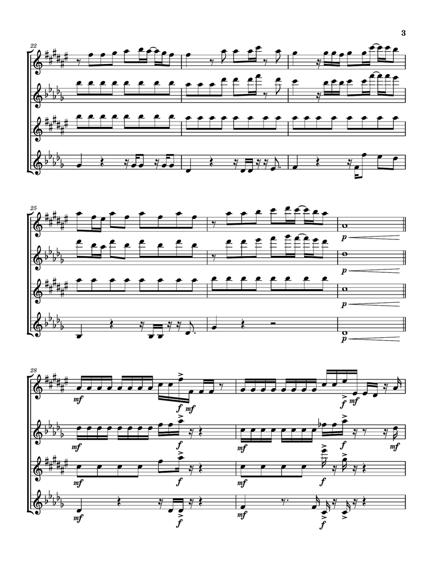 Up And Up Saxophone Quartet scores gallery preview page 4