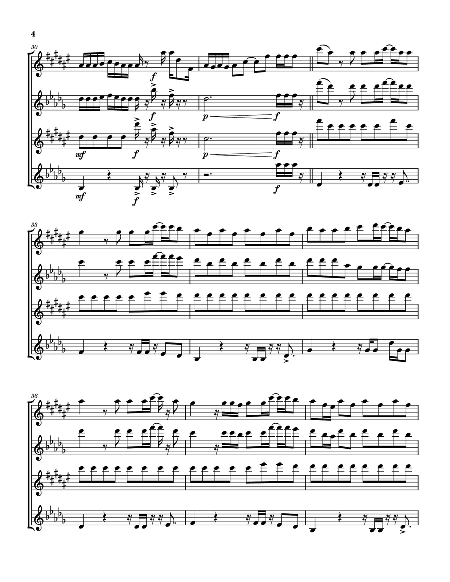 Up And Up Saxophone Quartet scores gallery preview page 5