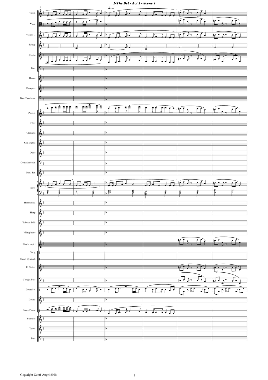 The Bet - A Rock Opera- Full Musical Score Full Orchestra scores gallery preview page 4