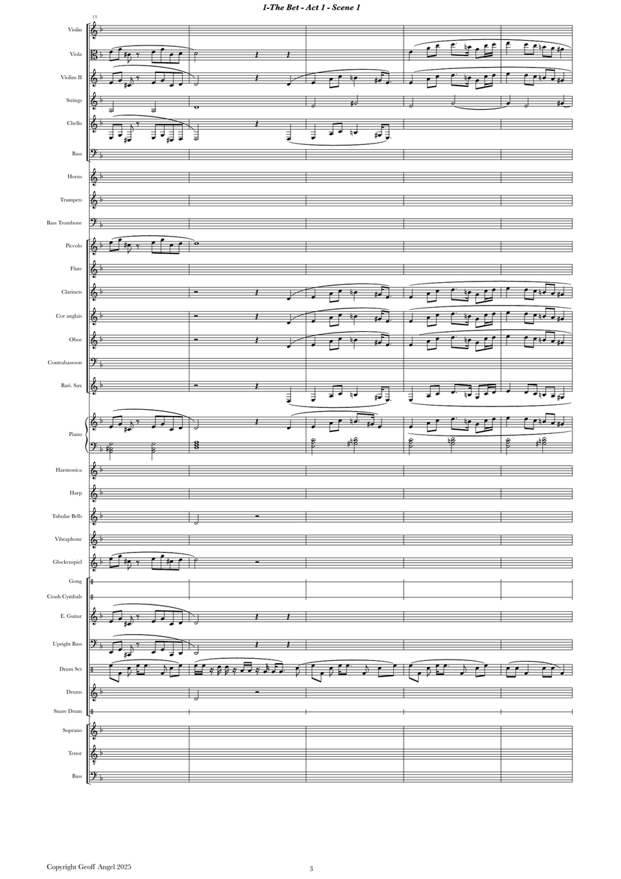 The Bet - A Rock Opera- Full Musical Score Full Orchestra scores gallery preview page 5