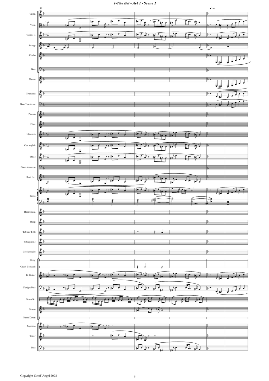 The Bet - A Rock Opera- Full Musical Score Full Orchestra scores gallery preview page 6