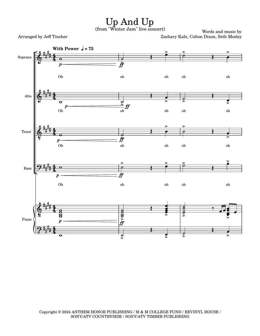 Up And Up Up And Up 4-Part scores gallery preview page 2
