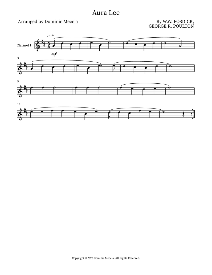 Aura Lee Small Ensemble - Digital Sheet Music page 3