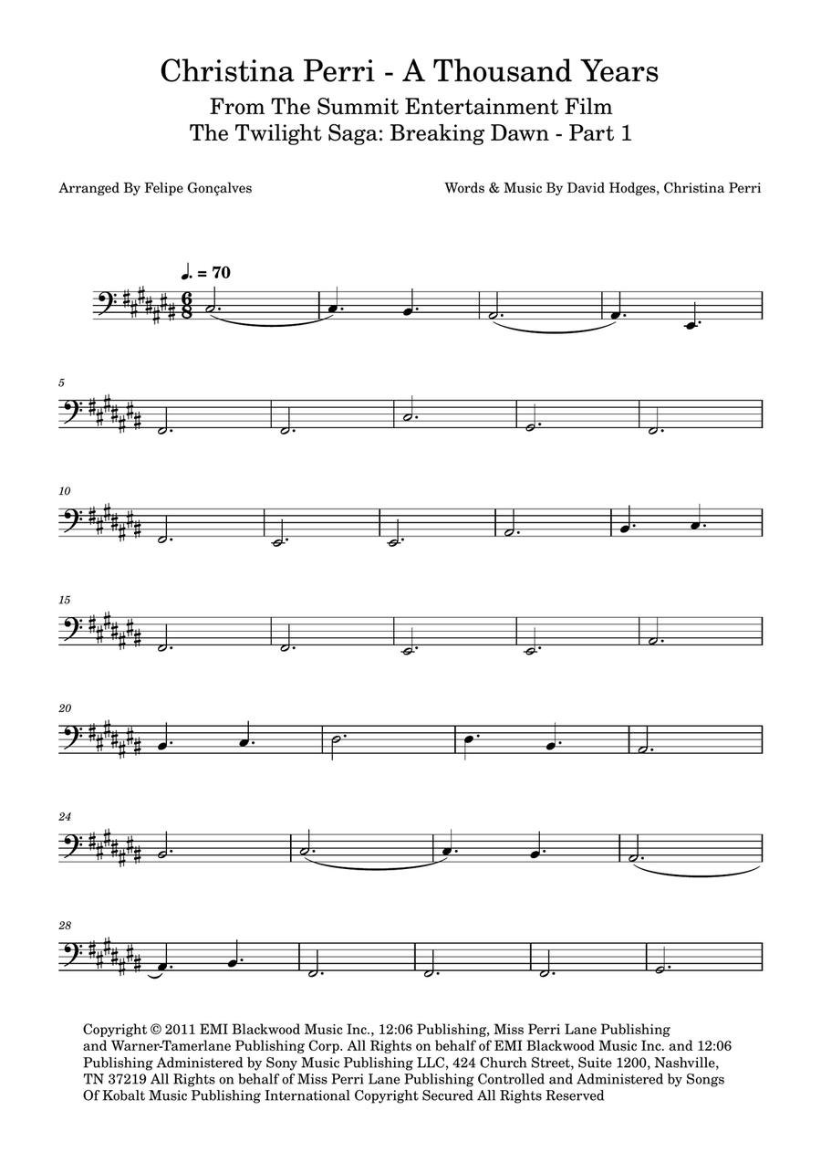 A Thousand Years A Thousand Years Acoustic Guitar scores gallery preview page 1