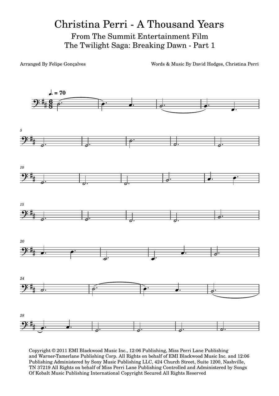 A Thousand Years A Thousand Years Acoustic Guitar scores gallery preview page 1