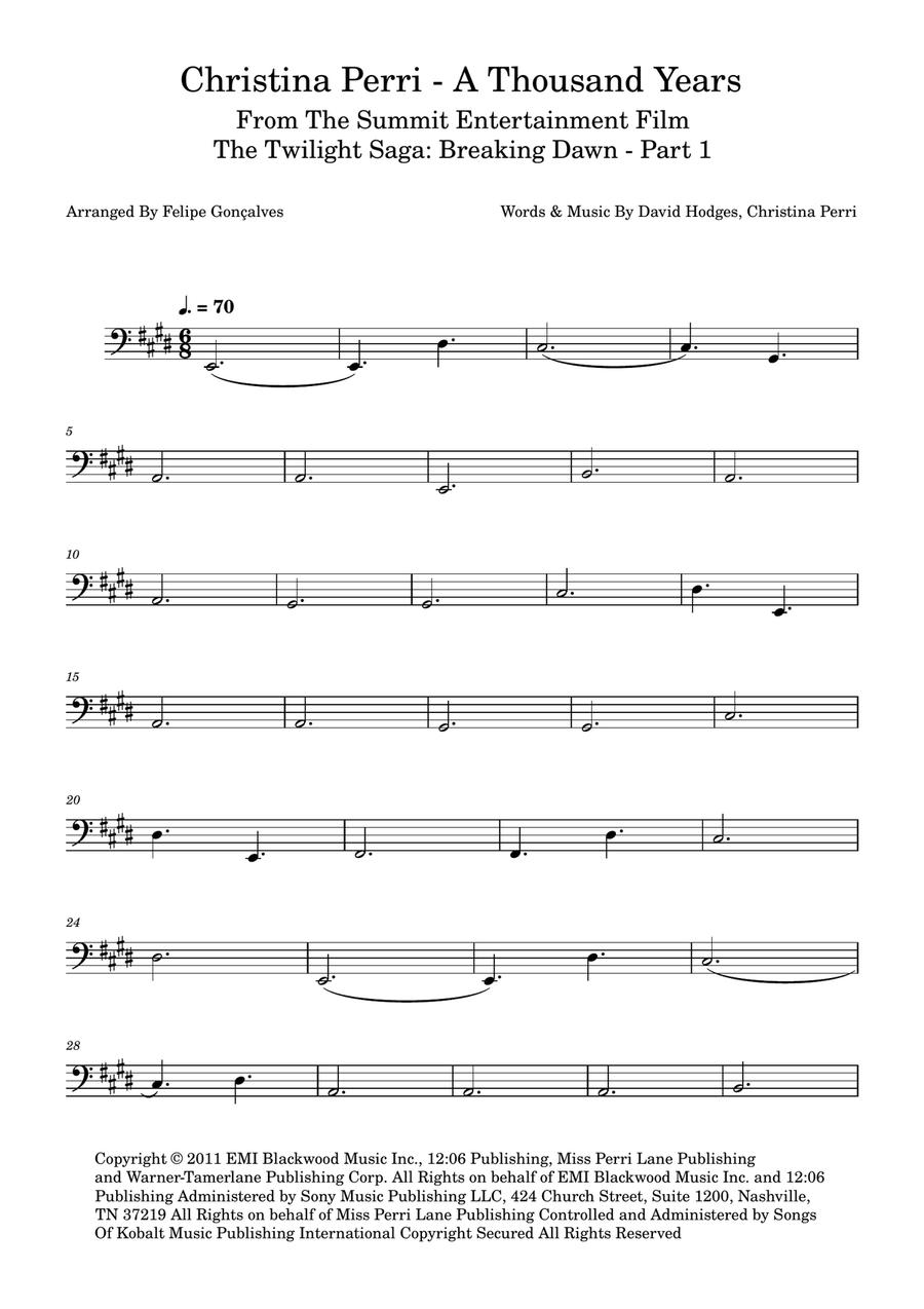 A Thousand Years A Thousand Years Acoustic Guitar scores gallery preview page 1