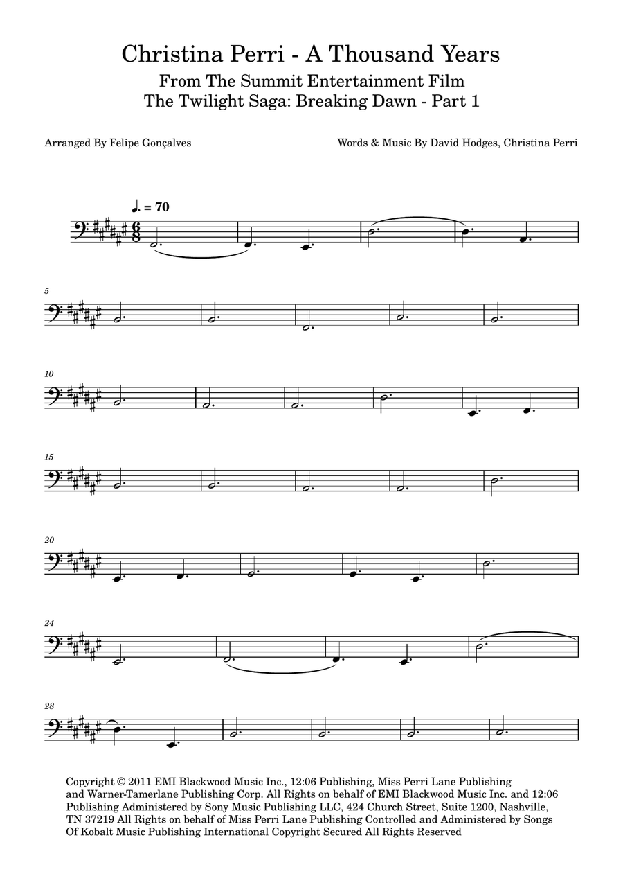 A Thousand Years A Thousand Years Acoustic Guitar scores gallery preview page 1