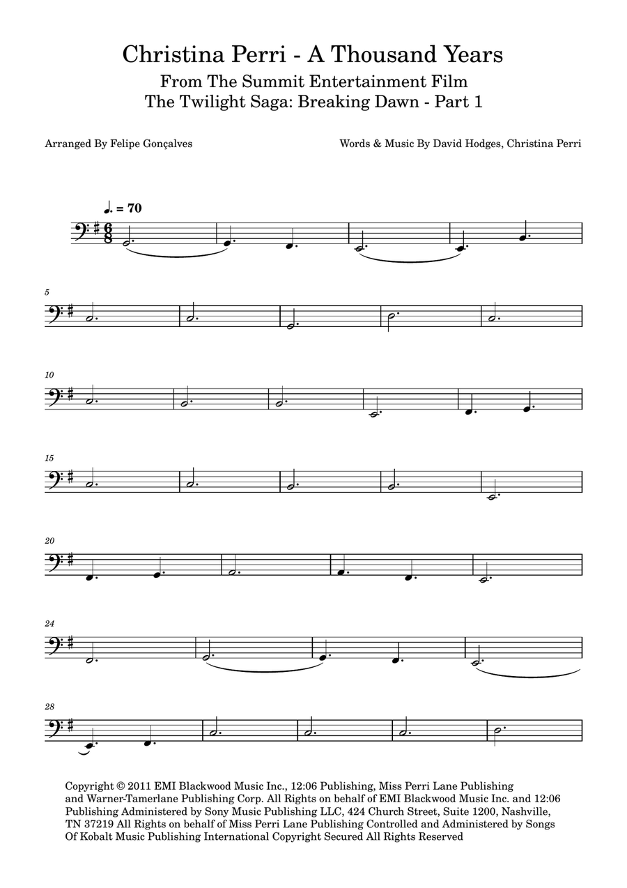 A Thousand Years A Thousand Years Acoustic Guitar scores gallery preview page 1