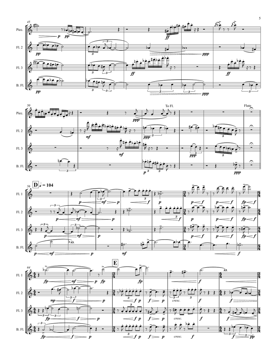 Scherzo (Flute Quartet) - Score Only Flute Quartet scores gallery preview page 5