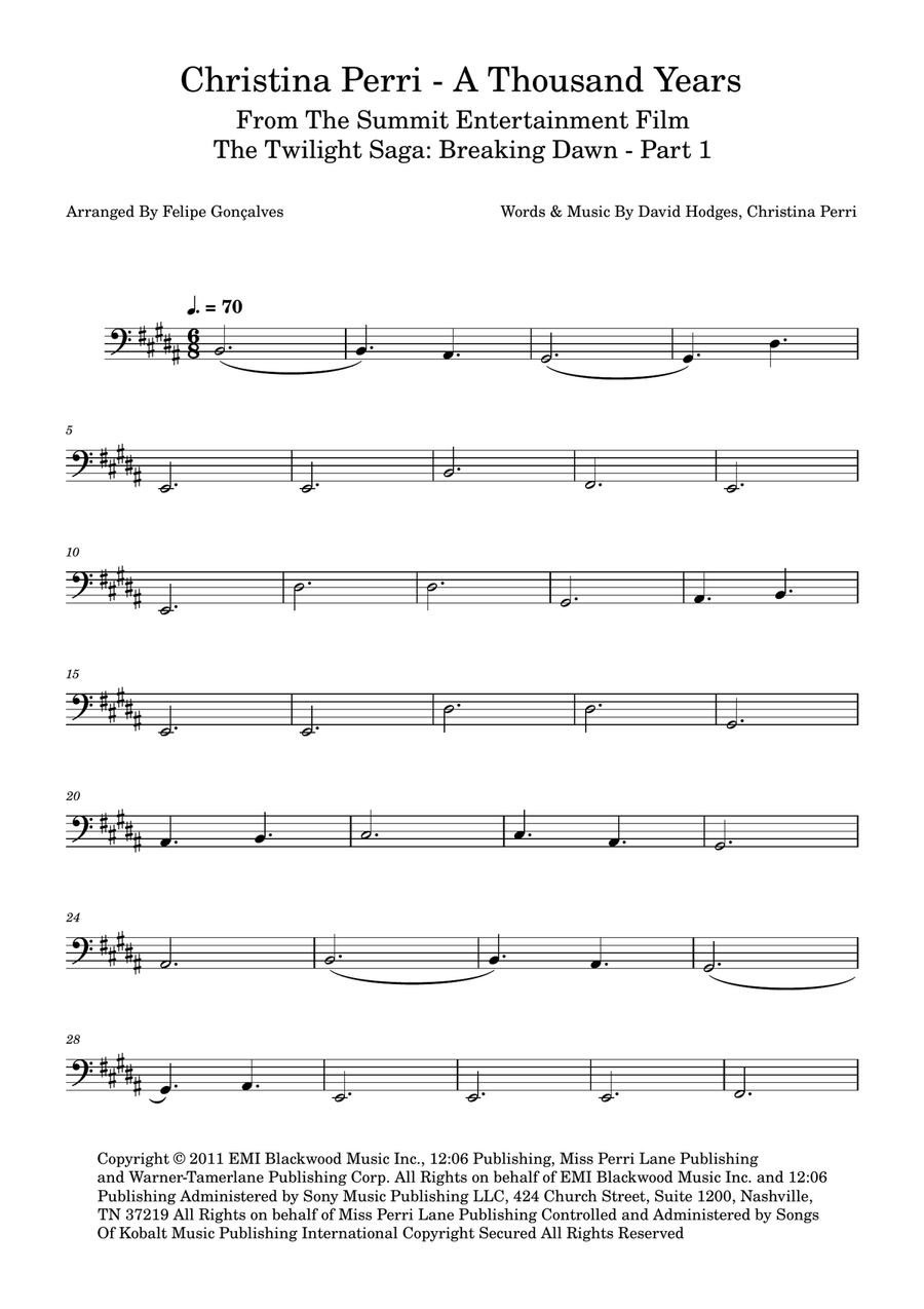 A Thousand Years A Thousand Years Acoustic Guitar scores gallery preview page 1