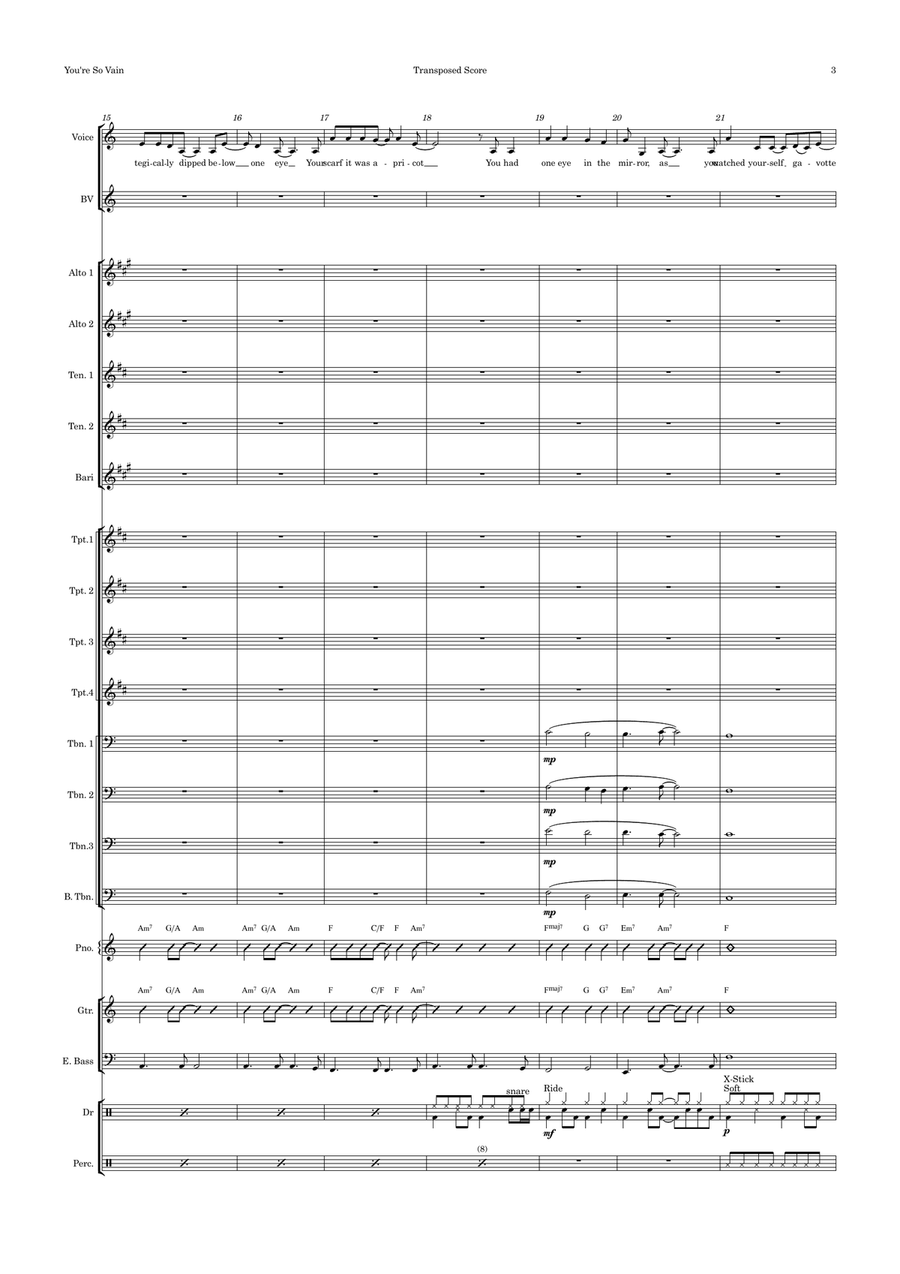 You're So Vain Jazz Ensemble scores gallery preview page 3