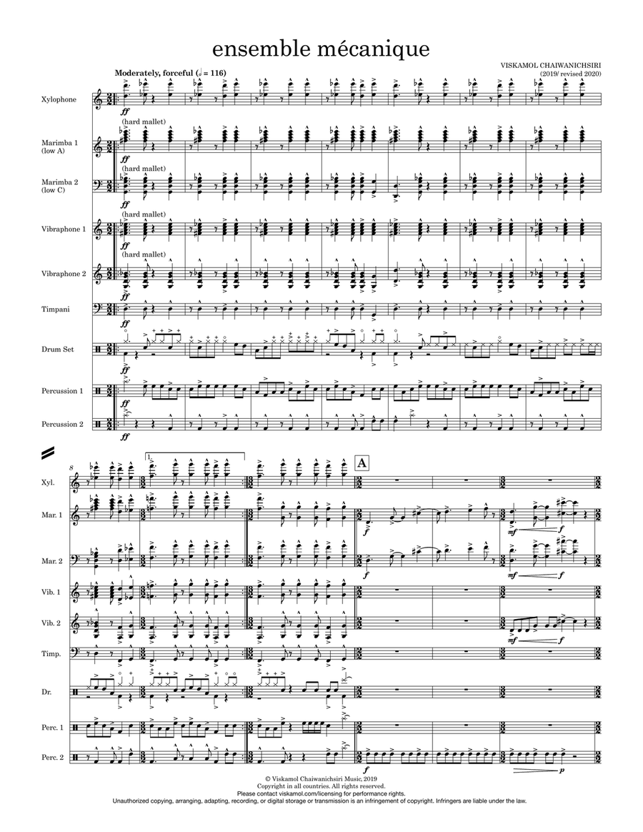 ensemble mécanique (Percussion Ensemble) Percussion Ensemble scores gallery preview page 3